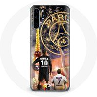 Maniacase Hoesje voor Huawei P30 PSG Neymar et Mbappé Vrolijk kerstfeest