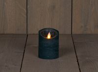 Anna's Collection Bougie LED - Cire - Rustique - Flamme Mouvante - 7.5x10cm - Vert Antique