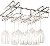 WENKO Ruimtebesparende bekerhouder voor plank - voor 12 glazen, verchroomd metaal, 36,29 x 9,2 x 27,6 cm, gepolijst zilver