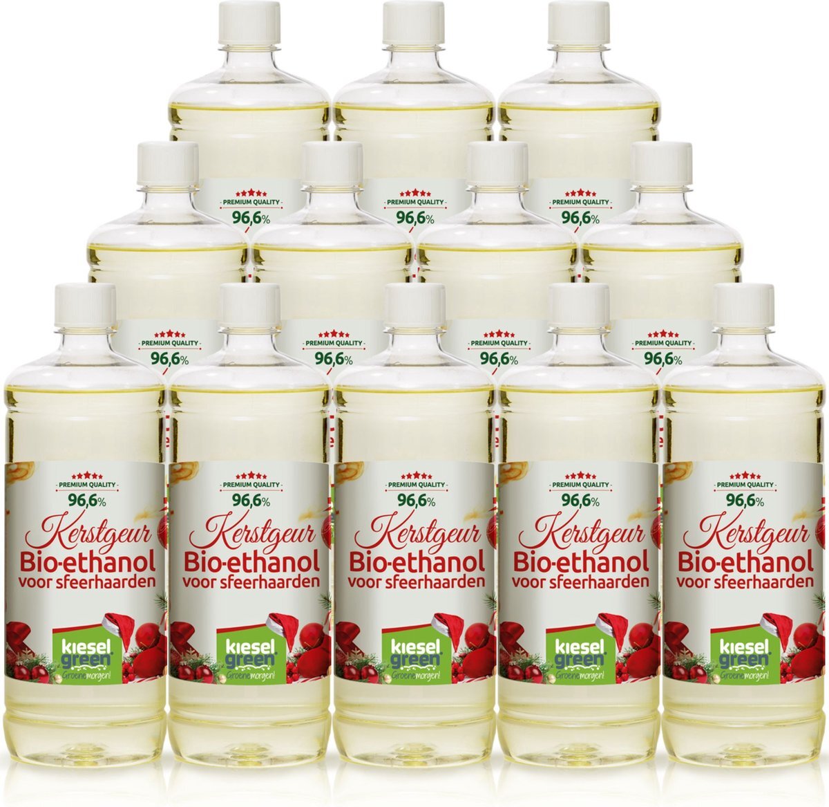 kieselgreen Premium -Bio-ethanol met Kerstgeur - Bioethanol - biobrandstof -12x1 liter