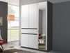 Armoire TUBIZE 5 portes et 1 tiroirs blanc/gris métallique