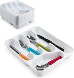 PLASTICFORTE Bestekbak/bestekhouders 5-vaks wit - 27 x 33,5 x 4,5 cm - Keuken opberg accessoires