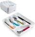 PLASTICFORTE Bestekbak/bestekhouders 5-vaks wit - 27 x 33,5 x 4,5 cm - Keuken opberg accessoires
