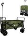 Rockerz Chariot pliable - Chariot de transport 120L - Ceintures de sécurité incluses - Poches de rangement pratiques - Vert