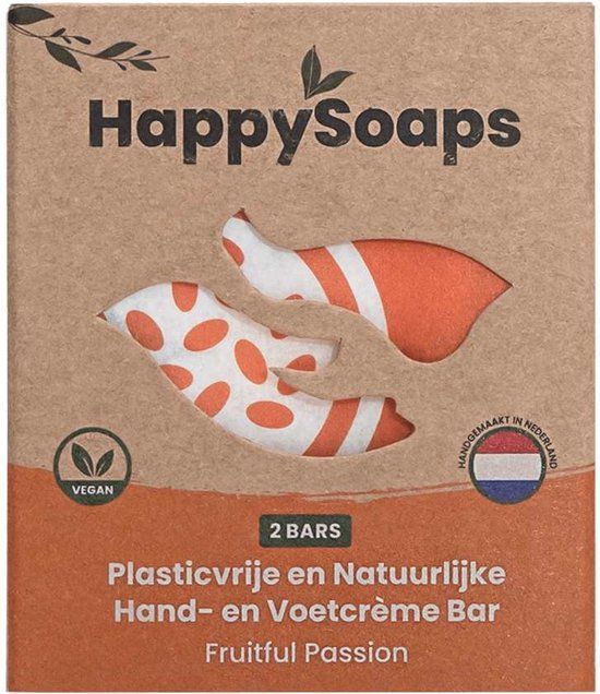 HappySoaps Hand- en Voetcrème Bar Fruitful Passion - 40g
