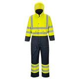 Portwest S485 Hi-Vis Tweekleuren Overall - Gevoerd - Geel/Marine - XL