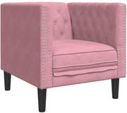 vidaXL Fauteuil Chesterfield-stijl fluweel roze