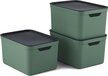 Rotho Jive Opbergboxen Set van 3 - 16L - Groen/Antraciet