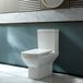 Hudson Reed Pack WC à poser carré - Abattant fermeture douce - Bouton de chasse chromé - Design moderne - Halwell