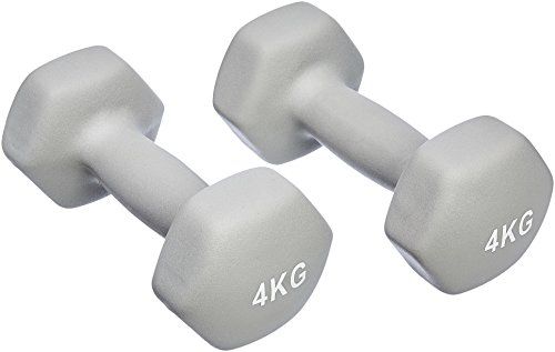 AmazonBasics neopreen halterpaar, 2 x 4 kg, grijs