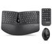 Perixx PERIDUO-606A, 3-in-1 draadloos compact ergonomisch toetsenbord met verticale muis en numerieke toetsenbord, verstelbare palmsteun, kantelbaar wiel, platte toetsen