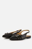Linea Zeta Slingback Instappers Zwart Leer - Maat 38