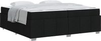 vidaXL Cadre de lit avec matelas Tissu Noir 200 x 200 cm