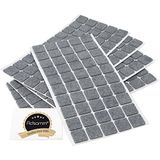 Adsamm® 250 stuks viltglijders 20 x 20 mm grijs vierkant 3,5 mm dik van hoogwaardig vilt zelfklevend