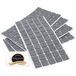 Adsamm® 250 stuks viltglijders 20 x 20 mm grijs vierkant 3,5 mm dik van hoogwaardig vilt zelfklevend