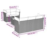 vidaXL 6-delige Loungeset met Kussens Poly Rattan Beige