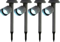 Lumineo Solar prikspot/tuinspot - 4x - metaal - zwart - H26 cm