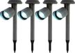 Lumineo Solar prikspot/tuinspot - 4x - metaal - zwart - H26 cm