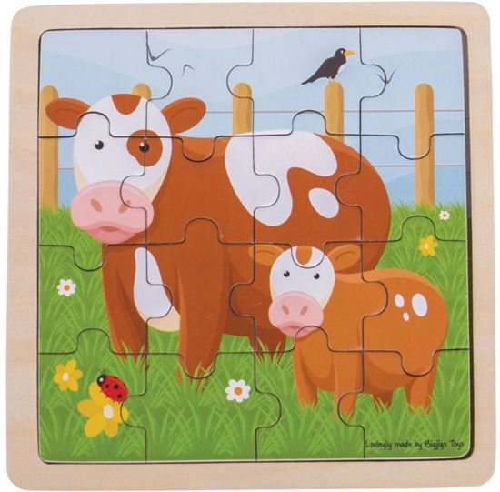 Bigjigs Toys Bigjigs puzzel Koe&Kalf, 16 stukjes