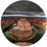 Merkloos / Sans marque Take Your Time Dibond Muurcirkel - Horseshoe Bend - 60x60 cm Foto op Aluminium Muurcirkel (met ophangsysteem)