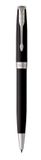 Parker Sonnet balpen matzwart met palladium rand medium penpunt zwarte inkt geschenkdoos