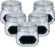 Zeller Weckpot/inmaakpot - 10x - 500 ml - glas - met beugelsluiting - incl. etiketten