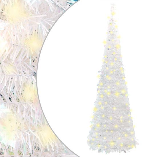 vidaXL Kunstkerstboom Pop-up 120 cm Wit met 50 LED's
