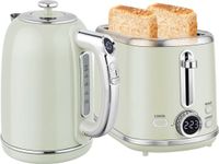 HOMCOM Waterkoker en Broodrooster Set - Roestvrij Staal - Grijs