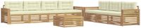 vidaXL Acacia Hout Wit en Crèmekleurig Bartafel