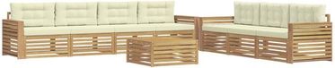 vidaXL Acacia Hout Wit en Crèmekleurig Bartafel