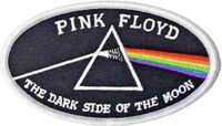 Pink Floyd - Dark Side Of The Moon Oval White Border Patch - Zwart