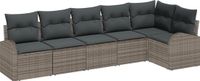 vidaXL Tuinbank Set Grijs Polyrattan