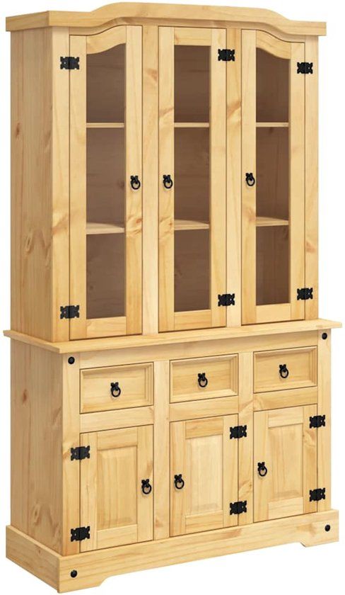 vidaXL Hoge kast Corona 112x43x196 cm Mexicaans grenenhout bruin