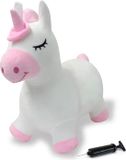 Jamara Skippybal - 466002 Skippydier Eenhoorn Wit Roze Pluche Junior met Pomp