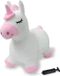 Jamara Skippybal - 466002 Skippydier Eenhoorn Wit Roze Pluche Junior met Pomp