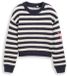 Tom Tailor Gebreide trui met streepmotief - Maat 164 - navy offwhite stripe pink