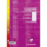 Clairefontaine 14712C – een pakket in film, 300 pagina's, dubbel geperforeerd, 21 x 29,7 cm, 90 g, kleine ruitjes