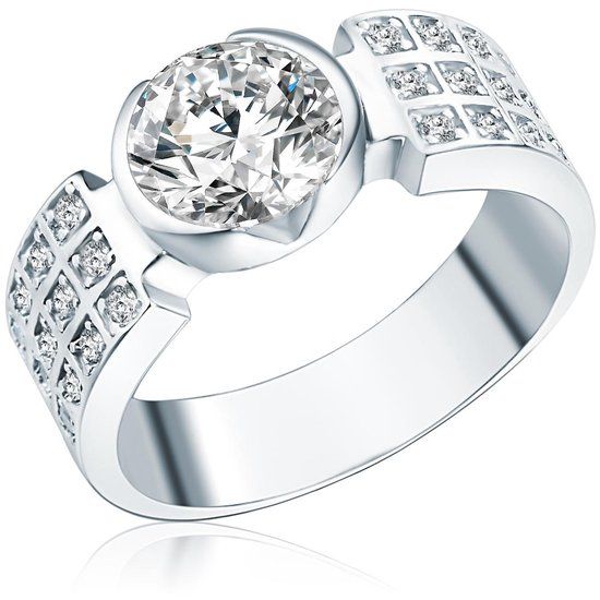 Rafaela Donata Ring Zilver 999 zilver Zirkonia Wit Maat 49