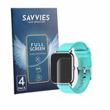 Savvies - Screenprotector voor Mopuea Smartwatch 1.4" - Folie Beschermfolie transparant volledig dekking 4 Stuks