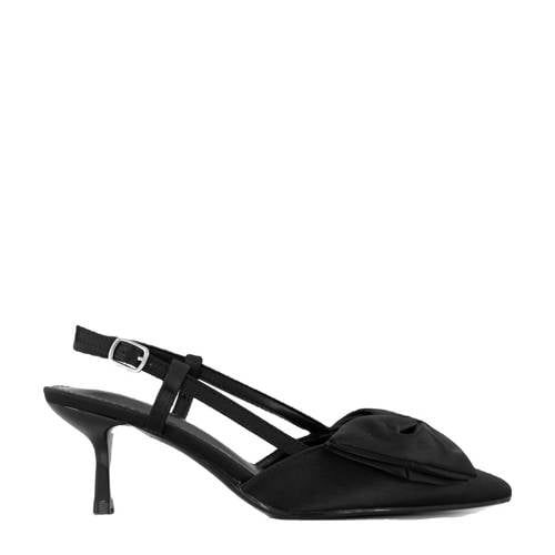 Graceland satijnen slingback pumps met strikje zwart