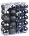 Inge-glas 47x kerstballen antraciet grijs tinten - kunststof - 4-6 cm - mat en glans - met piek