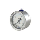 Riegler Manometer in CrNi-staaluitvoering, aansluiting achter excentrisch, G 1/2, type 232.50, kwaliteitsklasse 1,0, meter. -1/0,0 bar, Ø 100