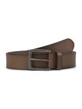Tom Tailor - TTSCOTT leren riem met vierkante gesp - Maat 105 - light brown uni