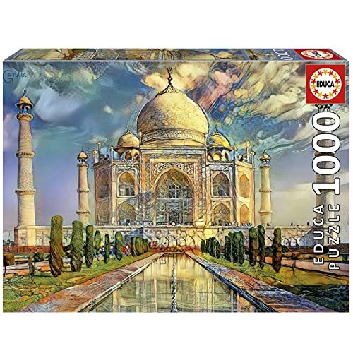 Educa - Taj Mahal | Puzzel met 1000 stukjes, afmetingen: ca. 1 keer opgebouwd: 68 x 48 cm, incl. staart Fix-puzzel voor het ophangen van een keer, vanaf 14 jaar (19613)