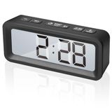 Romon Digitale wekker, nachtlampje, kleine reiswekker, temperatuur- en luchtvochtigheidsweergave, datumweergave, timer, achterwaartse account, met magnetische achterkant, voor keuken, slaapkamer