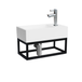 Badkamerplanet Fontein Frame Mat Zwart Mineraal RVS 40x22x10 cm