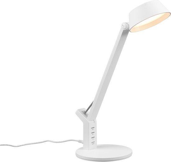 TRIO AVA Tafellamp - Wit mat - incl. LED - USB - Oplaadfunctie - Bureaulamp