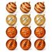 Holly & Jolly Kerstballen - 12x - koper oranje en goud - gedecoreerd - 8 cm - kunststof