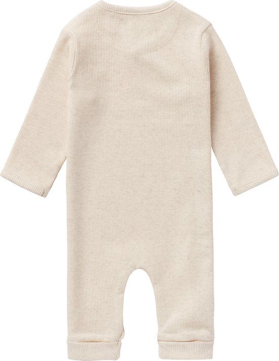 Noppies U Playsuit LS Rib Nevis - Oatmeal - Maat 62