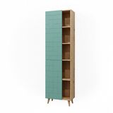 Vicco Rudi Badkamerkast – 56 x 193 cm met deuren en open vakken Mintgroen